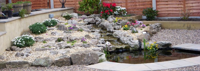 Stone garden pond